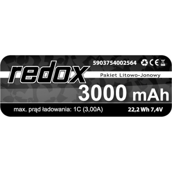 Redox ASG 3000 mAh 7,4 V DEAN (integriert) - Li-Ion-Pack