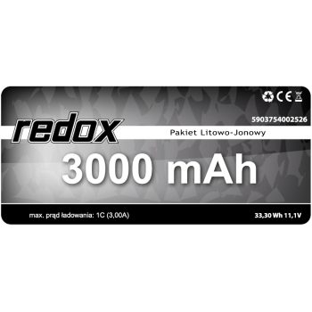 Redox ASG 3000 mAh 11,1 V DEAN (integriert) - Li-Ion-Pack