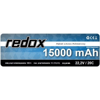 Redox 15000mAh 22,2V 20C XT-90 - LiPo-Pack