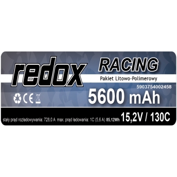 Redox HV 5600mAh 15,2V 130C XT-60 Racing Hardcase - LiPo Pack
