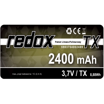 Redox 2400 mAh 3,7 V JR (MT44) - LiPo TX-Paket