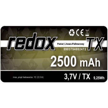 Redox 2500 mAh 3,7 V JR (M17) - LiPo TX-Paket