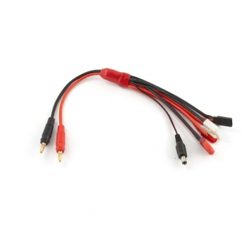 Adapter MULTI Gold (banan) 4mm - DEANS/TAMIYA/BEC/Gniazdo serwa/JACK 2.1mm