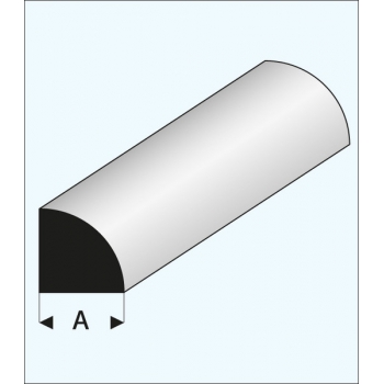 Viertelrund Kunststoff 1,5 x 1000 mm - MAQUETT