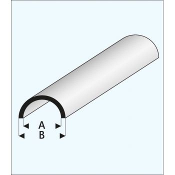 Halbrundes Kunststoffprofil 1,5 x 3,0 x 1000 mm - MAQUETT