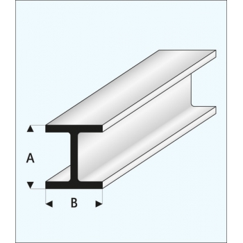 Kunststoff-H-Träger 2,5 x 2,5 x 1000 mm - MAQUETT