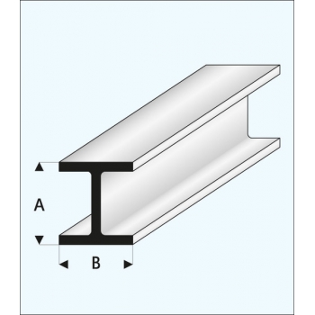 Kunststoff-H-Träger 6,0 x 6,0 x 1000 mm - MAQUETT