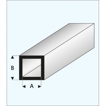 Quadratisches Kunststoffrohr 2,0 x 4,0 x 1000 mm - MAQUETT