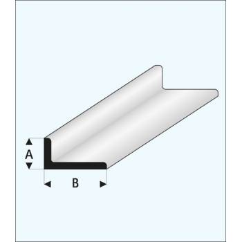 Kunststoff-Winkelprofil A=2,5 mm, B=5,0 x 1000 mm - MAQUETT