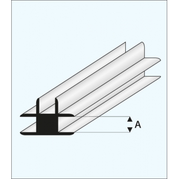 Kunststoff-Verbindungsprofil "T" 4,0 x 1000 mm - MAQUETT