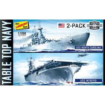 Model plastikowy - Zestaw 2 łodzi Tabletop Navy 2-Pack - USS Intrepid & USS NC - Lindberg