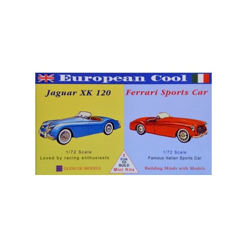 Plastikmodell - Cars European Cool - Jaguar XK-120 / Ferrari 250 - Glencoe Models (2 Stück)