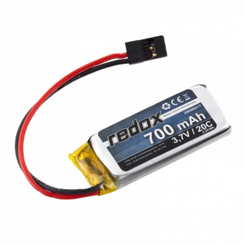 Redox 700 mAh 3,7 V 20 C (einzelne Zelle) (JR-Stecker)