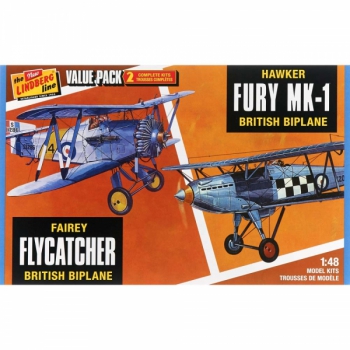 Plastikmodelle - Aircraft Fairey Flycatcher & Hawk Fury 2er-Pack - Lindberg