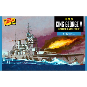 Plastikmodell - Schiff H.M.S. King George V Britisches Schlachtschiff 1:750 - Lindberg