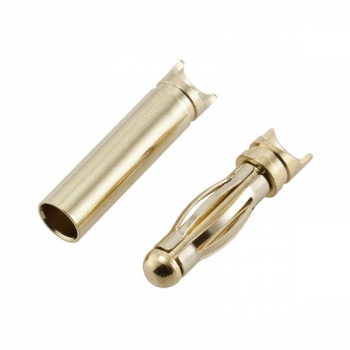 4-mm-Stecker aus Gold (Banane) (mit Aussparung)