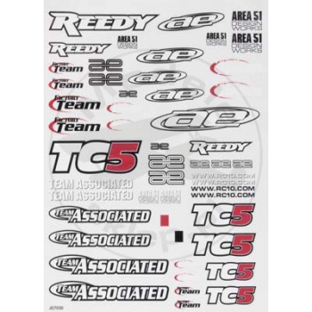 Arkusz naklejek do modelu TC5 - Team Associated [#31295]