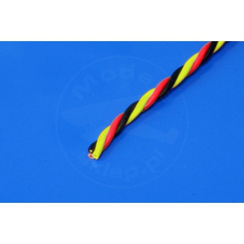 Przewód serwa trójżyłowy 3 x 0,33 mm/1 mb skręcony (HITEC)
