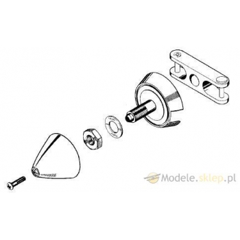 Kołpak MP-JET METAL 40 mm / łopatka 8 mm / otwór 3,2 mm