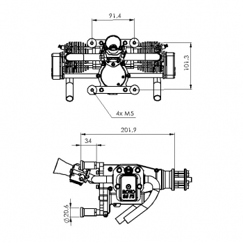 Montagebett für 4-Takt-Motoren (03-0286) - ROTO Motor