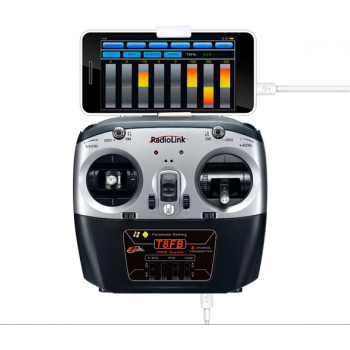 8-kanałowa aparatura cyfrowa T8FB 2.4 GHz [MODE 2 & MODE 1] z mini odbiornikiem R8EF - Radiolink