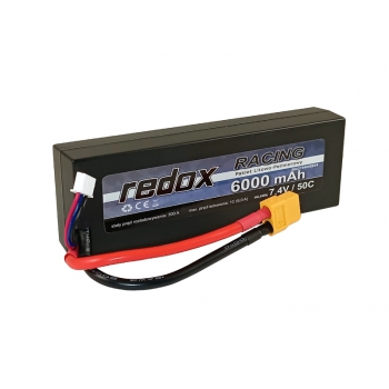 Redox 6000 mAh 7,4 V 50 C Hardcase - LiPo-Pack