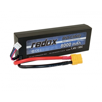 Redox 8000 mAh 7,4 V 50 C Hardcase - LiPo-Pack