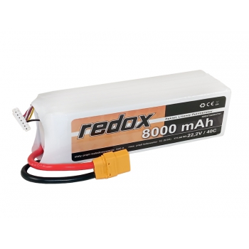 Redox LIPO 8000 mAh 22,2V 40C XT-90 - LiPo-Pack