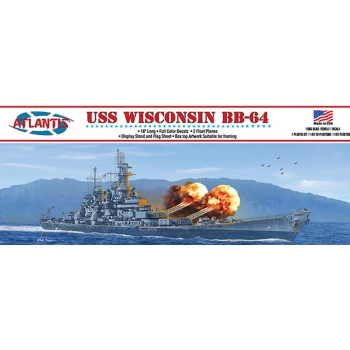 Plastikmodell - ATLANTIS Models 1:665 USS Wisconsin BB-64 Battleship 16 Inch - AMCM3006