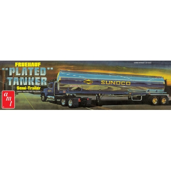 Plastikmodell - Tank Auflieger 1:25 Fruehauf Plated Tanker Trailer (Sunoco) - AMT1239