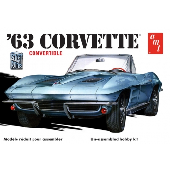 Plastikmodell – Auto 1:25 1963 Chevy Corvette Cabrio – AMT1335