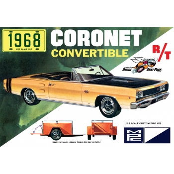 Plastikmodell – 1:25 1968 Dodge Coronet Cabriolet mit Anhänger – MPC978